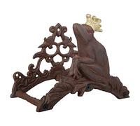 Esschert Design Support mural pour tuyau d'arrosage en fonte avec grenouille décorative à couronne Env. 20,5 x 25 x 16 cm