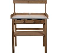 Esschert Design Table à plantes avec tiroir et étagère Marron
