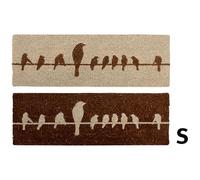 ESSCHERT DESIGN-Tapis coco motif oiseaux sur câble marron 75x25 cm