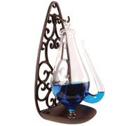 Esschert Design TH31 Baromètre en Verre avec Support en Fonte Transparent 13,9 x 12 x 27,7 cm