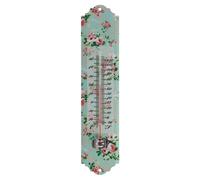 ESSCHERT DESIGN-Thermomètre bleu à décor de roses - 29,6 x 6,8 cm