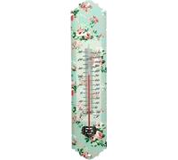 Esschert Design | Thermomètre d'extérieur - Thermomètre mural Rose - 30 cm - Décoratif - Métal de haute qualité pour l'intérieur et l'extérieur