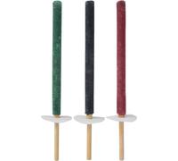 Esschert Design Torche en toile cirée, set de 3, couleurs assorties, 3 x 3 x 50,5 cm, décoration de jardin, éclairage de jardin, bougies de jardin