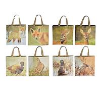 Esschert Design tp162 Animaux Sauvages Assortis Cabas, PP Tissu, Polyester, Multicolore, 39,5 x 14,5 x 40 cm