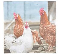 Esschert Design tp179 Poules Serviettes en Papier - Bleu