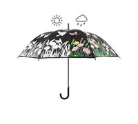 Esschert Design Parapluie TP275 à changement de couleur Motif oiseaux Noir/blanc