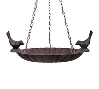 Esschert Design Fallen Fruits Ltd - Bain d’Oiseaux à Suspendre avec 2 Oiseaux - Marron
