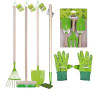 Esschert Kit 7 Outils Jardinier Enfants - Vert - Plastique, Aluminium, Acier allié - GARDEN_TOOL_SET
