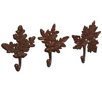 Esschert Lh94 14.6 x 6.2 x 19.3 cm en Fonte Assorties Feuille Crochets - Marron