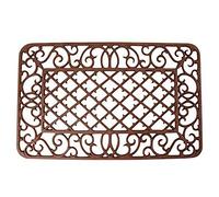 Esschert Design Paillasson rectangulaire en fonte Marron 67 x 42 cm Carreaux