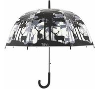 Esschert Parapluie transparent noir Forêt