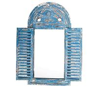 Esschert WD13 - Miroir Mural avec Portes, 39 x 55 cm Bleu