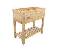 Esschert Design Jardinière surélevée en Bois avec étagère - Naturel - Taille S - pour Balcon et terrasse