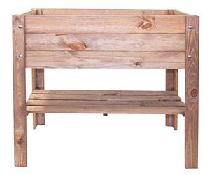 Esscherts Garden Lit surélevé avec étagère en bois - marron