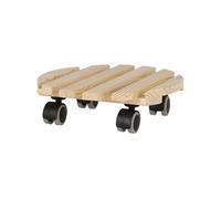 Esschert's Garden - Support à roulettes en bois pour plantes d'intérieur Rond - Naturel