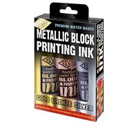 Essdee Lot de 3 blocs d'encre d'impression métallique (or métallisé, argent, bronze)