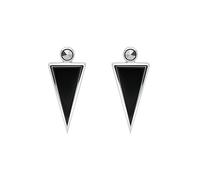 Esse Boucles d'oreilles à tige en forme de triangle en marcassite et onyx noir et marcassite en argent sterling