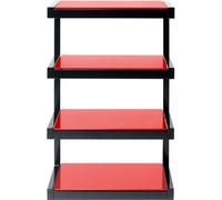 Norstone Esse Hi-Fi Noir Brillant Et Verre Rouge - Meuble Hifi - Meubles Et Supports Hi-Fi Rouge