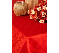 ESSE HOME - Nappe rectangulaire carrée ronde ovale - tissu rouge jacquard pur coton - Ponza (OV-180x240, T)