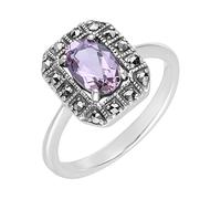 Esse Marcasite Bague en argent sterling avec améthyste et marcassite, N, Argenté, Améthyste Marcasite,