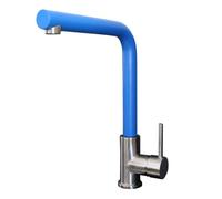 Essebagno Esseloki mitigeur évier façon inox et bec bleu