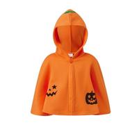 ESSECMBS Cape à Capuche Orange Halloween Costume de Fantôme Bébé Garçon Fille avec Motifs Citrouilles pour Halloween Carnaval Soirée Cosplay, 3-8 Ans, 36-42 cm (Orange, 4-5 Ans)