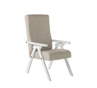 ESSEGI Fauteuil en Bois FIAMMETTA SRL Relax inclinable Laqué Blanc Tissu Corde Déhoussable