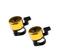 ESSEIEIE Sonnette de vélo en Alliage d'aluminium, 1/2 pièces, Alarme sécurité for Route et VTT, Guidon Cyclisme, klaxon, Accessoires(Gold 2pcs)