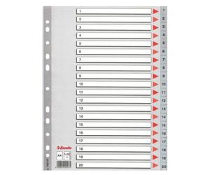 Esselte 100107 Intercalaire De Classement Onglet Avec Index Numérique Polyvinyl Chloride (Pvc)