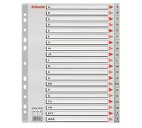 Esselte 100128 Tab Index Alphabetic Tab Index Polypropylene (PP), W125865814 (Tab Index Polypropylene (PP) Grey 100128, Alphabetic Tab Index, Polypropylene (PP), Grey, A4+, 245 mm, 3 mm)