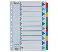 Esselte 100161 Lot de 10 intercalaires en mylar Multicolore Format A4