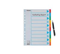 Esselte Intercalaires A4 5 touches, Bleu/Multicolore, 5 onglets avec table des matières