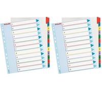 Esselte - 100209 - Intercalaires réinscriptibles - 12 Touches multicolore A4 (Lot de 2)
