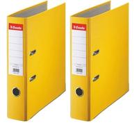Esselte 10782 Classeur à levier en plastique, jaune, dos 75 mm, format A4 (Lot de 2)