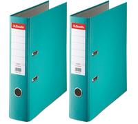 Esselte 11282 Essentials Classeur à levier avec couverture en PP dos 75 mm Turquoise (Lot de 2)