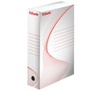 Esselte Boîte à archive standard 128003 A4 80 mm capacité 600 f. carton sans acide lot de 10 blanc