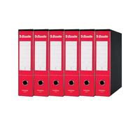 Esselte 390783160, Classeur Oxford, format commercial, carton, dos 8 cm pour classeur, boîte de 6 pièces, rouge