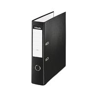 ESSELTE 42304 - Archivador de palanca plástico forrado con rado, ojete y cantonera Folio. Lomo 75 mm color negro