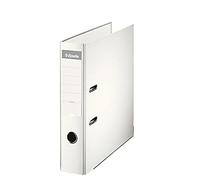 ESSELTE 42329 - Archivador de palanca plástico forrado con rado, ojete y cantonera DIN A4. Lomo 75 mm color blanco