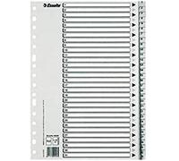 ESSELTE 49210 - Indice para carpetas multitaladro PP DIN A4 con cartulina índice B/N 1-31 color gris