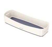 Leitz Bac de Rangement MyBox Format Long, Finition Mate, Etanche, Sans BPA et Sans Danger pour les Aliments, Blanc/Gris, 52581001