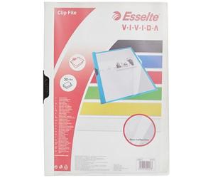 ESSELTE 563770 - Dossiers CLIPFILES PVC clip metálico A4 lomo 3 mm capacidad 30 hojas color blanco Vivida