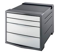 Esselte Bloc de classement VIVIDA 4 tiroirs Gris foncé/Blanc