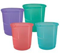 Esselte - 626291 - Corbeille à Papier Emboîtable en Plastique, 14 L, Détritus & Recyclage, Maison/Bureau, Motif Texturé, Gamme Colour'Breeze, x1, couleur aléatoire