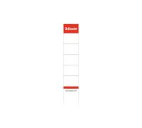 Esselte Étiquettes de Remplacement pour Classeurs à Levier en Plastique avec Dos 50 mm, Court et Étroit, 30 x 158mm, Carton, 810811, Blanc, Lot de 10 Étiquettes