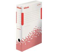 Esselte Boîte à Archive Speedbox, 80 mm, A4, Boîte de Transfert, Carton Ondulé 100% Recyclé, Lot de 25, Blanc, 623985