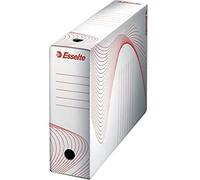 Esselte Boîte à Archive Standard, 100 mm, A4, Boîte Transfert, Carton Ondulé Sans Acide, Lot de 10, Capacité 800 Feuilles, Blanc, 20172