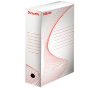 Esselte Boîte à Archive Standard, 100 mm, A4, Boîte Transfert, Carton Ondulé Sans Acide, Lot de 10, Capacité 800 Feuilles, Blanc, 20172