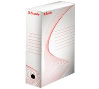 Esselte Boîte à Archive Standard, 100 mm, A4, Boîte Transfert, Carton Ondulé Sans Acide, Lot de 25, Capacité 800 Feuilles, Blanc, 128102
