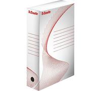 Esselte Boîte à archive standard 128003 A4 80 mm capacité 600 f. carton sans acide lot de 10 blanc